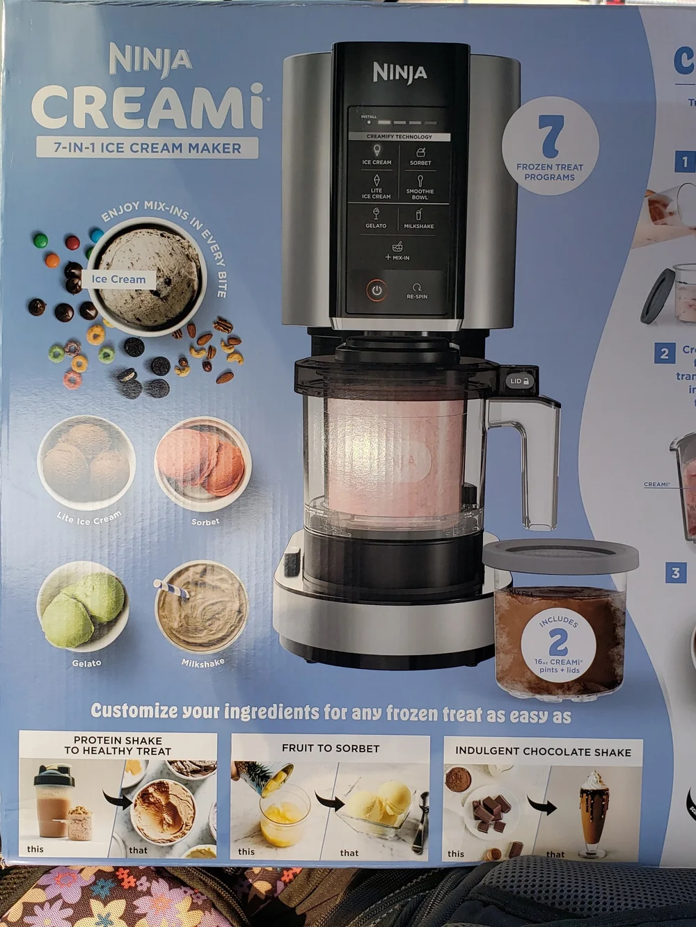 NWT Ninja CREAMi 7-in-1 Ice Cream & Frozen Treat Maker NC301 NWT
